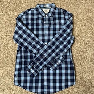 Original Penguin Blue Plaid Long Sleeve Button-Down